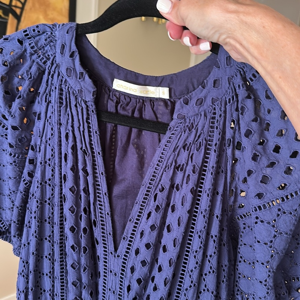 Charisma Sorie small Elegant Navy Blue Eyelet Dress